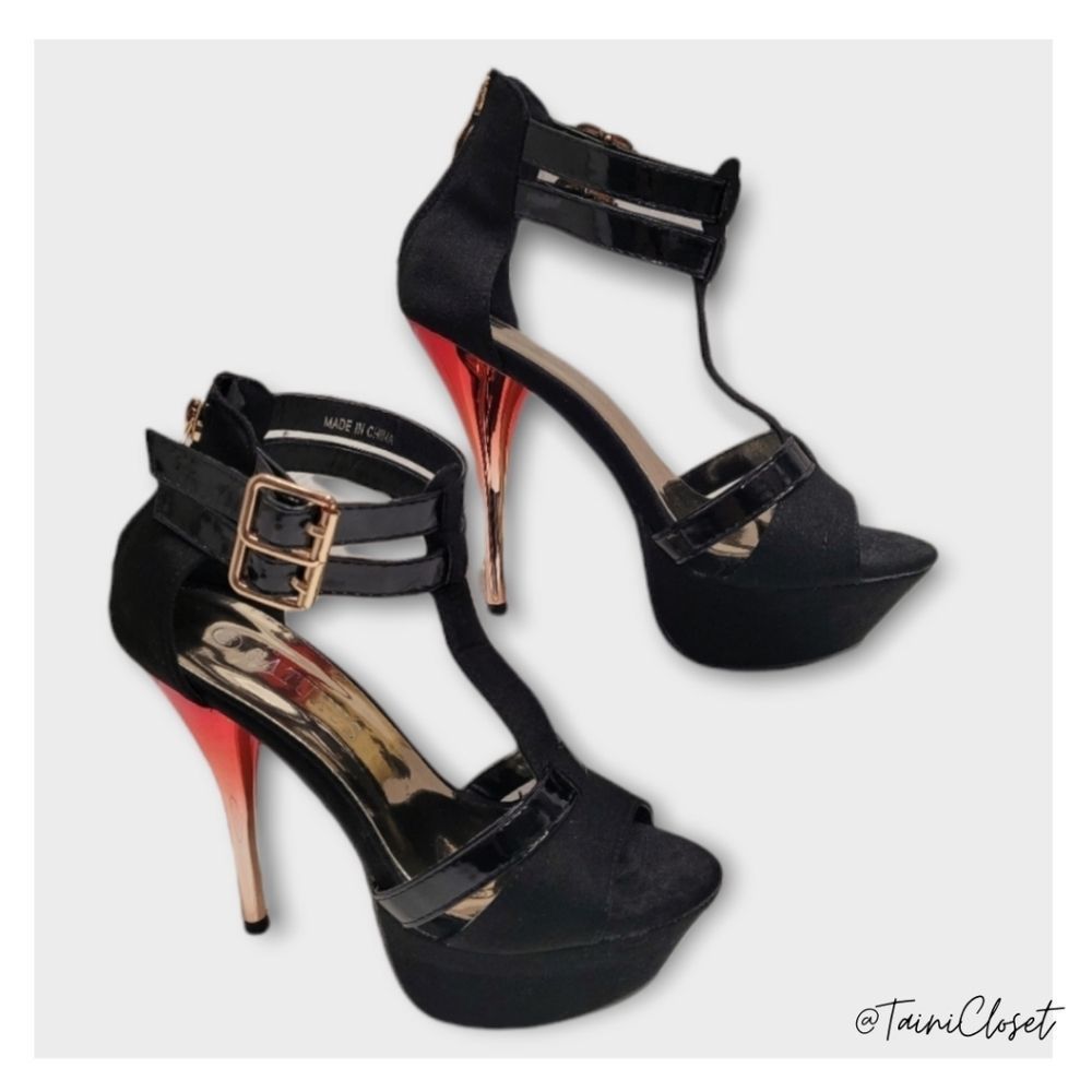 Gatuxus Platform Open Toe Heels